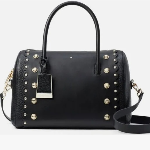 Kate Spade Madison Ave Collection Black Studded Mega Lane Satchel - Picture 12 of 12